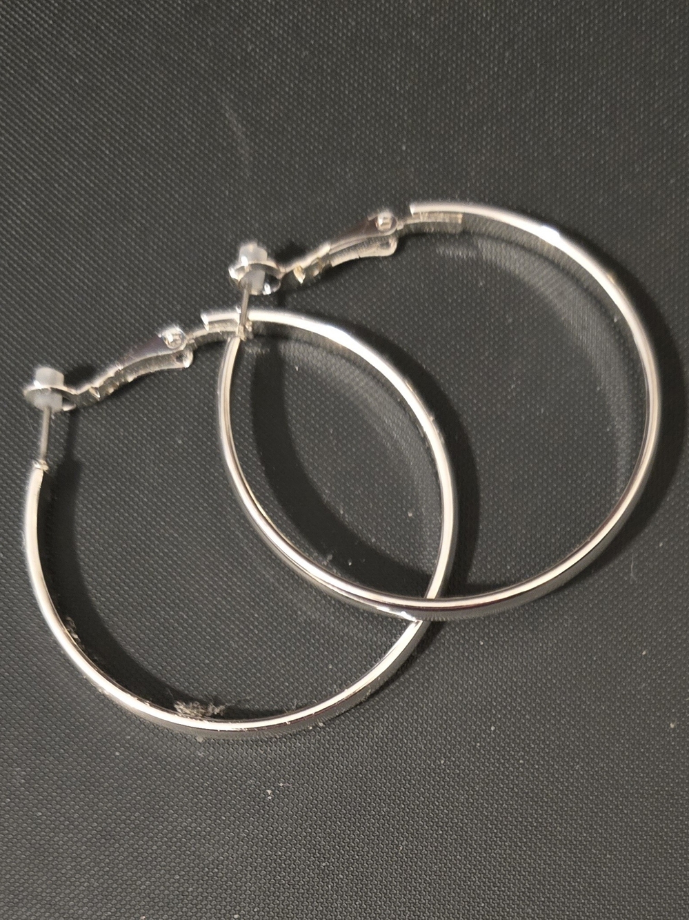 Liz Claiborne Shiny Silver Hoop Earrings